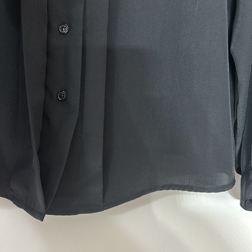 Vintage Notations Black Button Down Long Sleeve J… - image 4